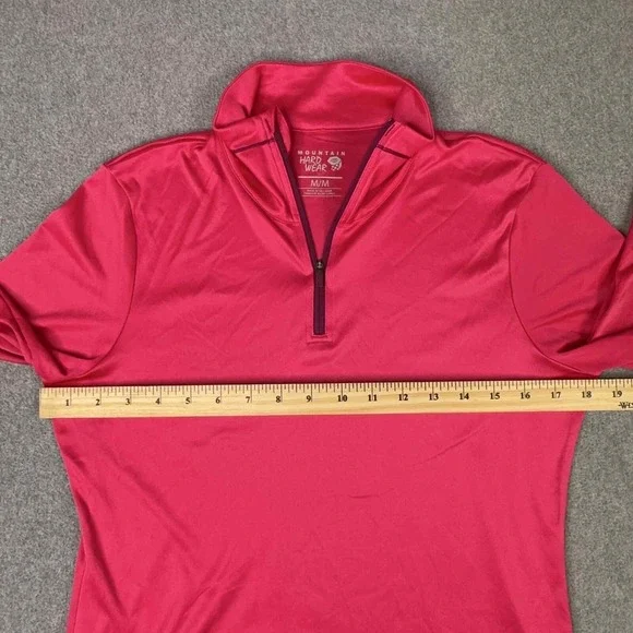Mountain Hardware 1/4 Zip Mock Neck Pink Pullover Wicking Women's Size M Outdoor - Picture 9 of 10